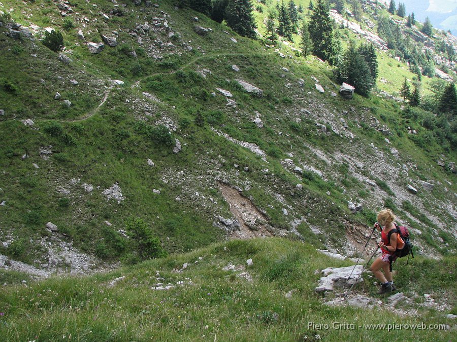 Menna3ag08 114.jpg - Scendendo non seguiamo il sentiero 234, ma  Madda,  che ci fa da sicura guida, ci fa 'scoprire'  una variante che la Val Carnera  non a destra ma a sinistra (vedi foto)